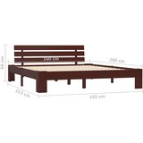  Okvir za krevet od masivne borovine tamnosmeđi 160 x 200 cm | shoptok.hr