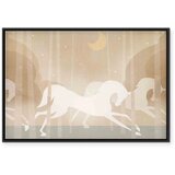  Slika - Moon Horses - Horses Galloping Among Trees on a Starry Night 90x60 U crnom drvenom okviru | shoptok.hr