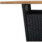  3-dijelni vrtni barski set od poliratana s jastucima crni Crna 80 x 80 x 110 cm | Shoptok.si