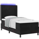 vidaXL Box Spring Krevet s Madracem i LED Crna 80x200 cm Baršun Cijene