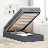 Maison Chic Otomanski Posteljni okvir - Enojna postelja - Postelja za odrasle z vzmetnico siv 90x200 cm žamet-J2562, (21766150) | Shoptok.si