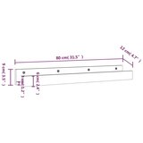  Zidne police 2 kom sive 80x12x9 cm od masivne borovine | shoptok.hr