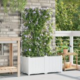 vidaXL Vrtni planter Bijela Polipropilen u stilu ratana 80 x 40 x 142 cm | shoptok.hr