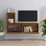 TV ormarići 3 kom smeđa boja meda od masivne borovine | shoptok.hr
