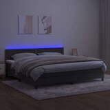  Box spring postelja z vzmetnico LED temno siva 200x200 cm žamet, (20726092) | Shoptok.si