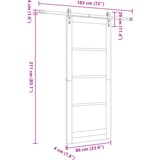 vidaXL Drsna vrata s kompletom opreme 86x211 cm iz trde borovine, Notranja vrata 'ORKDAL'86x211x4 cm iz trde borovine | Shoptok.si