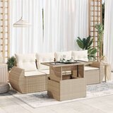 vidaXL 5-dijelni vrtni set sofa s jastucima bež od poliratana | shoptok.hr