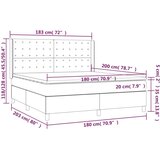  Box spring s madracem LED svjetlosivi 180x200 cm baršun | shoptok.hr