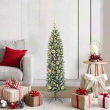 vidaXL Umetno vitko božično drevo med 150 LED Zelena in bela 120 cm | Shoptok.si