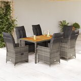 vidaXL 7-dijelni vrtni blagovaonski set sivi od poliratana | shoptok.hr