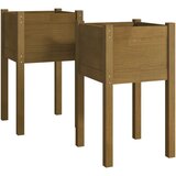 Maison Chic Vrtno cvetlično korito - Cvetlični Lonec 2 kosa medeno rjavo 40x40x70 cm borovina, (21789460) Cene