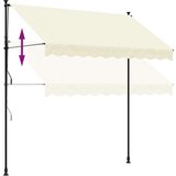  Tenda na uvlačenje krem 250 x 150 cm od tkanine i čelika | shoptok.hr