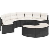  3-dijelni set vrtnih sofa crni polukružni od poliratana | shoptok.hr