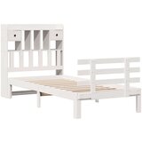 vidaXL Krevet s regalom za knjige bez madraca bijeli 75x190cm borovina | shoptok.hr