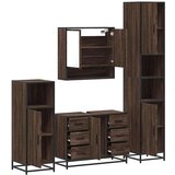 vidaXL 4-dijelni set kupaonskog namještaja boja smeđeg hrasta drveni | shoptok.hr