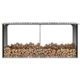 vidaXL Vrtna lopa za drva pocinkano jeklo 330x92x153 cm antracitna Cene