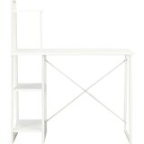Maison Chic Pisalna miza - pisarniška miza - Računalniška miza s policami bela 102x50x117 cm, (21785431) Cene