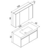 Hanah home Kupatilski ormarić sa umivaonikom i ogledalom (2 komada) Side 100 v3 635 | Eponuda.com