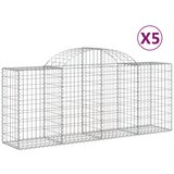  Lučne gabionske košare 5 kom 200x50x80/100 cm pocinčano željezo | shoptok.hr