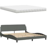 vidaXL Postelja z vzmetnico temno siva 180x200 cm blago | Shoptok.si