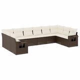  The Living Store Vrtna sedežna garnitura 10-delna z blazinami rjava poli ratan - Vrtna Sedežna Garniture, (21446694) | Shoptok.si