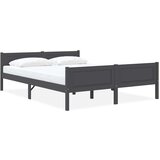 Maison Chic Posteljni okvir - Dvoposteljna postelja - Zakonska postelja trdna borovina siv 120x200 cm-J15495, (21772599) | Shoptok.si