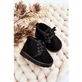 Boto Children's Lace-up Snow Boots Insulated With Fur Black Hunter | Shoptok.si