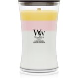 WoodWick Trilogy Floral Blossoms dišeča sveča z lesenim stenjem 610 g Cene