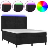 Maison Chic Box spring postelja - Vzmetna postelja z vzmetnico LED črna 140x200 cm žamet SL3309, (21904655) | Shoptok.si
