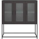 vidaXL Komoda crna 100,5 x 39 x 107 cm od hladno valjanog čelika | shoptok.hr