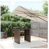  barski stol sa staklenom pločom smeđi 105x80x110 cm poliratan | shoptok.hr
