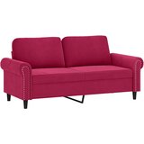  3-dijelni set sofa s jastucima crvena boja vina baršunasti | shoptok.hr