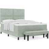  Postelja z vzmetnico z vzmetnico Svetlo siva 160 x 200 cm Žamet, (5000128666) | Shoptok.si