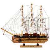  Kolekcionarski model dekorativnog jedrenjaka s tri jarbola, bijeli, 39x36 cm | shoptok.hr