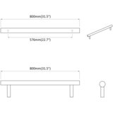 Drška za ormar 12 pcs Srebrno 800 mm Nehrđajući čelik | shoptok.hr