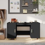 Maison Chic Pisalna miza - pisarniška miza - Računalniška miza črna 140x50x75 cm konstruiran les, (21785418) | Shoptok.si