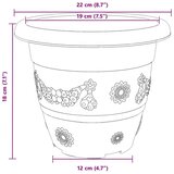  Okrogli cvetlični lonec 24 pcs Kamnito rdeča Ø 22 x 18 cm, (5000207649) | Shoptok.si