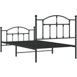 Metalni okvir kreveta uzglavlje i podnožje crni 100x190 cm | shoptok.hr