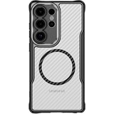 AVIZAR Ohišje za Samsung S25 Ultra MagSafe Odporen na udarce Okrepljeno Carbon Back, Črna, (5000012419) | Shoptok.si