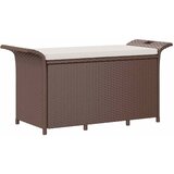  Vrtna klupa s jastukom smeđa 116 x 46 x 57 cm od poliratana | shoptok.hr