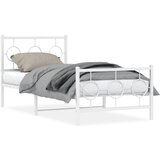 Furnova Kovinski posteljni okvir z vzglavjem in vznožjem bel 90x200 cm, (21937302) | Shoptok.si