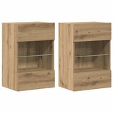  Zidni ormarići s LED svjetlima za TV 2 kom Artisan hrast | Eponuda.com