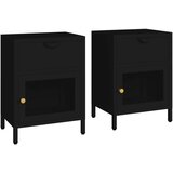 vidaXL Nočna omarica 2 kosa črna 40x30x54,5 cm jeklo in steklo | Shoptok.si