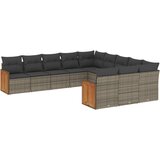  11-dijelni set vrtnih sofa od poliratana s jastucima sivi | shoptok.hr