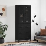  Visoka komoda crni 69,5x34x180 cm konstruirano drvo | shoptok.hr