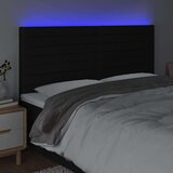vidaXL LED posteljno vzglavje črno 160x5x118/128 cm blago | Shoptok.si