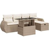 vidaXL 6-dijelni set vrtnih sofa s jastucima bež od poliratana | shoptok.hr