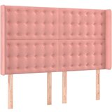  LED posteljno vzglavje roza 147x16x118/128 cm žamet, (20932729) | Shoptok.si