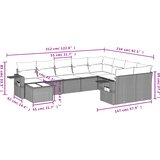  10-dijelni set vrtnih sofa od poliratana s jastucima smeđi | shoptok.hr
