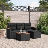 Maison Chic Seti vrtnega pohištva - Vrtna garnitura - Vrtni pohištvo set 5-delna z blazinami črn poli ratan, (21817490) | Shoptok.si